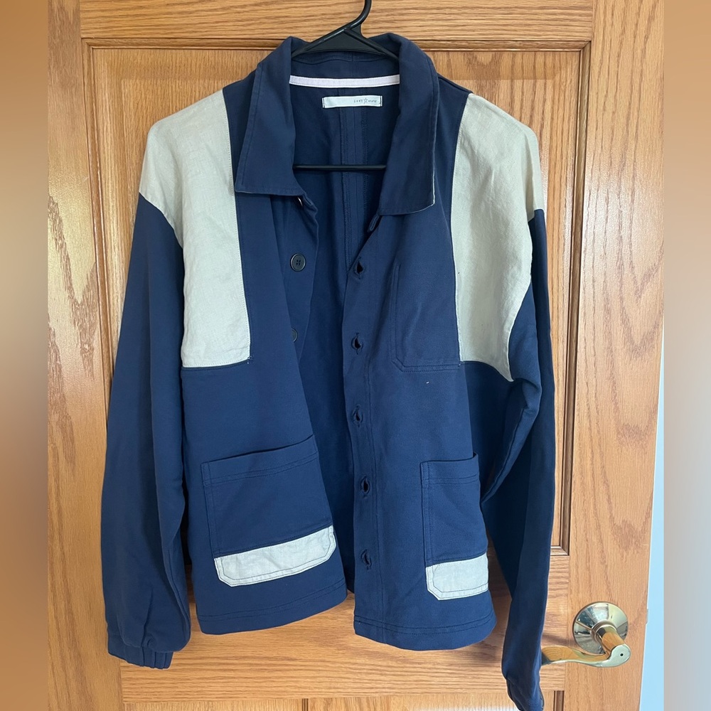 Grey State Lightweight Blue and Cream Shirt Jacket